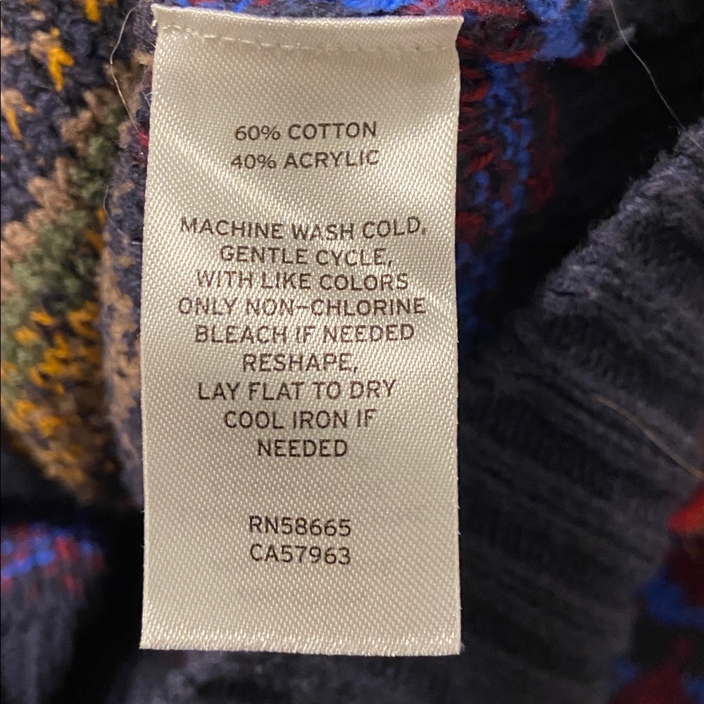 The Rail Multi-Color Zip-Front Cardigan Sweater Cotton Blend Shawl Collar Large - Picture 8 of 11